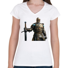 PRINTFASHION ForHonor - Női V-nyakú póló - Fehér