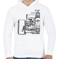 PRINTFASHION Forma1 - Férfi kapucnis pulóver - Fehér
