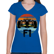 PRINTFASHION Forma1 - Női V-nyakú póló - Királykék női póló