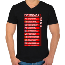 PRINTFASHION Forma 1 2023 versenyzők 006 - Férfi V-nyakú póló - Fekete férfi póló