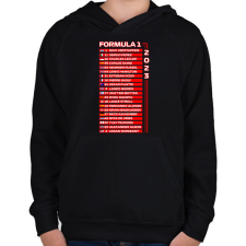 PRINTFASHION Forma 1 2023 versenyzők 006 - Gyerek kapucnis pulóver - Fekete gyerek pulóver, kardigán