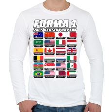 PRINTFASHION Forma 1 2025 versenyek - Férfi hosszú ujjú póló - Fehér