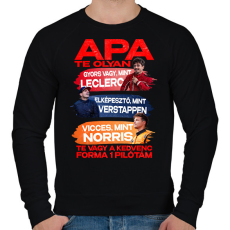 PRINTFASHION Forma 1 apa - Férfi pulóver - Fekete