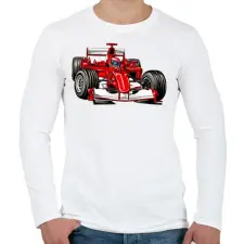 PRINTFASHION Forma 1 - Férfi hosszú ujjú póló - Fehér férfi póló