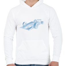 PRINTFASHION Forma 1 - Férfi kapucnis pulóver - Fehér