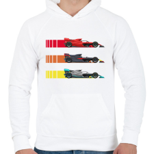 PRINTFASHION Forma 1 - Férfi kapucnis pulóver - Fehér férfi pulóver, kardigán