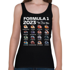 PRINTFASHION Forma 1 Versenyzők - Női atléta - Fekete