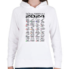 PRINTFASHION Formula 1 2024 F - Női kapucnis pulóver - Fehér női pulóver, kardigán