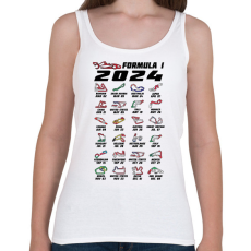 PRINTFASHION Formula 1 - 2024 versenynaptár (fekete) - Női atléta - Fehér