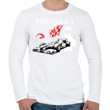 PRINTFASHION Formula 1 - Férfi hosszú ujjú póló - Fehér férfi póló