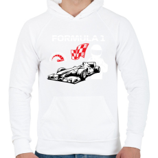 PRINTFASHION Formula 1 - Férfi kapucnis pulóver - Fehér