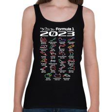 PRINTFASHION Formula 1 versenynaptár 2023 02 - Női atléta - Fekete