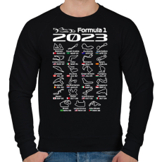 PRINTFASHION Formula 1 versenynaptár 2023  - Férfi pulóver - Fekete