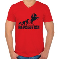 PRINTFASHION Forradalom - Férfi V-nyakú póló - Piros