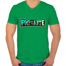 PRINTFASHION Fortnite11 - Férfi V-nyakú póló - Zöld
