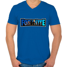 PRINTFASHION Fortnite4 - Férfi V-nyakú póló - Királykék férfi póló