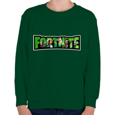 PRINTFASHION Fortnite9 - Gyerek pulóver - Sötétzöld