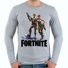 PRINTFASHION Fortnite #3 /Black/ - Férfi hosszú ujjú póló - Sport szürke