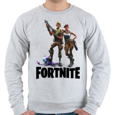 PRINTFASHION Fortnite #3 /Black/ - Férfi pulóver - Sport szürke
