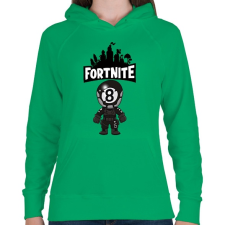 PRINTFASHION Fortnite 8ball skin - Női kapucnis pulóver - Zöld női pulóver, kardigán