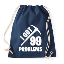 PRINTFASHION Fortnite - 99 Problems - Sportzsák, Tornazsák - Sötétkék tornazsák