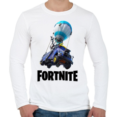 PRINTFASHION Fortnite_Battle_Bus - Férfi hosszú ujjú póló - Fehér