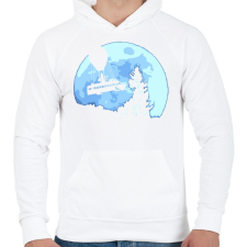 PRINTFASHION Fortnite Battle Bus - Férfi kapucnis pulóver - Fehér férfi pulóver, kardigán