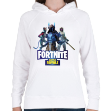 PRINTFASHION Fortnite battle royale 2 - Női kapucnis pulóver - Fehér női pulóver, kardigán