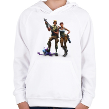 PRINTFASHION Fortnite Battle Royale Bajnokok - Gyerek kapucnis pulóver - Fehér gyerek pulóver, kardigán