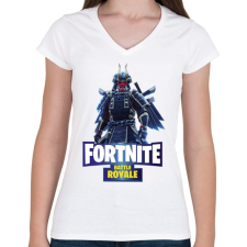 PRINTFASHION Fortnite battle royale shogun - Női V-nyakú póló - Fehér női póló