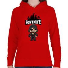PRINTFASHION Fortnite Blackheart skin - Női kapucnis pulóver - Piros női pulóver, kardigán