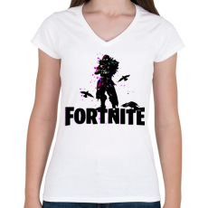 PRINTFASHION Fortnite Character - Női V-nyakú póló - Fehér
