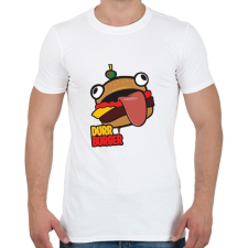 PRINTFASHION Fortnite Durr Burger - Férfi póló - Fehér férfi póló