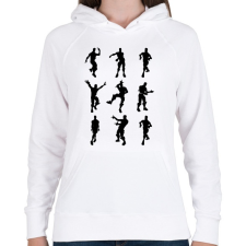 PRINTFASHION Fortnite Emotes /Black/ - Női kapucnis pulóver - Fehér női pulóver, kardigán