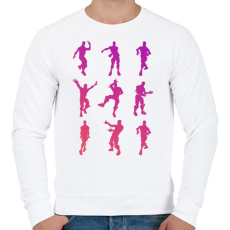 PRINTFASHION Fortnite Emotes - Férfi pulóver - Fehér