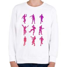 PRINTFASHION Fortnite Emotes - Gyerek pulóver - Fehér