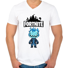PRINTFASHION Fortnite Eternal Voyager - Férfi V-nyakú póló - Fehér