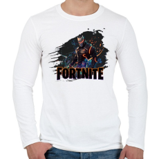 PRINTFASHION Fortnite - Férfi hosszú ujjú póló - Fehér