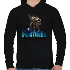 PRINTFASHION fortnite  - Férfi kapucnis pulóver - Fekete férfi pulóver, kardigán
