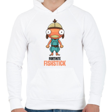 PRINTFASHION Fortnite - Fishstick - Férfi kapucnis pulóver - Fehér