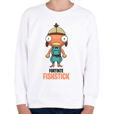 PRINTFASHION Fortnite - Fishstick - Gyerek pulóver - Fehér gyerek pulóver, kardigán