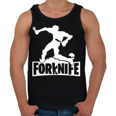 PRINTFASHION fortnite forknife fehér - Férfi atléta - Fekete