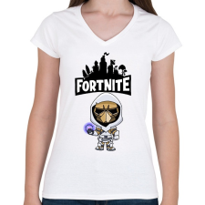PRINTFASHION Fortnite Fusion - Női V-nyakú póló - Fehér női póló