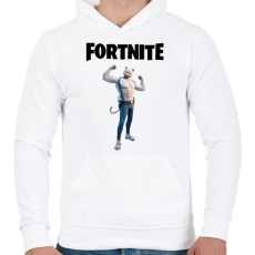 PRINTFASHION Fortnite Ghost Meowscles - Férfi kapucnis pulóver - Fehér