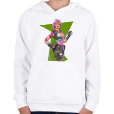 PRINTFASHION Fortnite girl - Gyerek kapucnis pulóver - Fehér