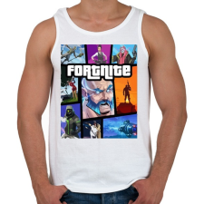 PRINTFASHION Fortnite GTA Edition - Férfi atléta - Fehér atléta, trikó