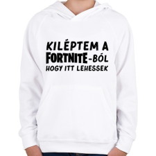 PRINTFASHION Fortnite - Gyerek kapucnis pulóver - Fehér gyerek pulóver, kardigán