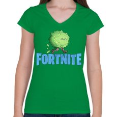 PRINTFASHION Fortnite Hide  - Női V-nyakú póló - Zöld