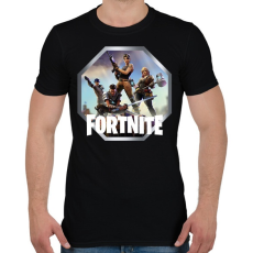 PRINTFASHION Fortnite - Ikon Logó - Férfi póló - Fekete