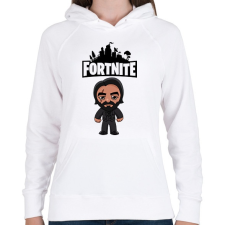 PRINTFASHION Fortnite John Wick - Női kapucnis pulóver - Fehér női pulóver, kardigán